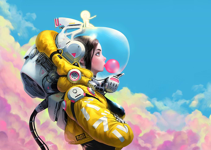 Bubble Gum Space Girl