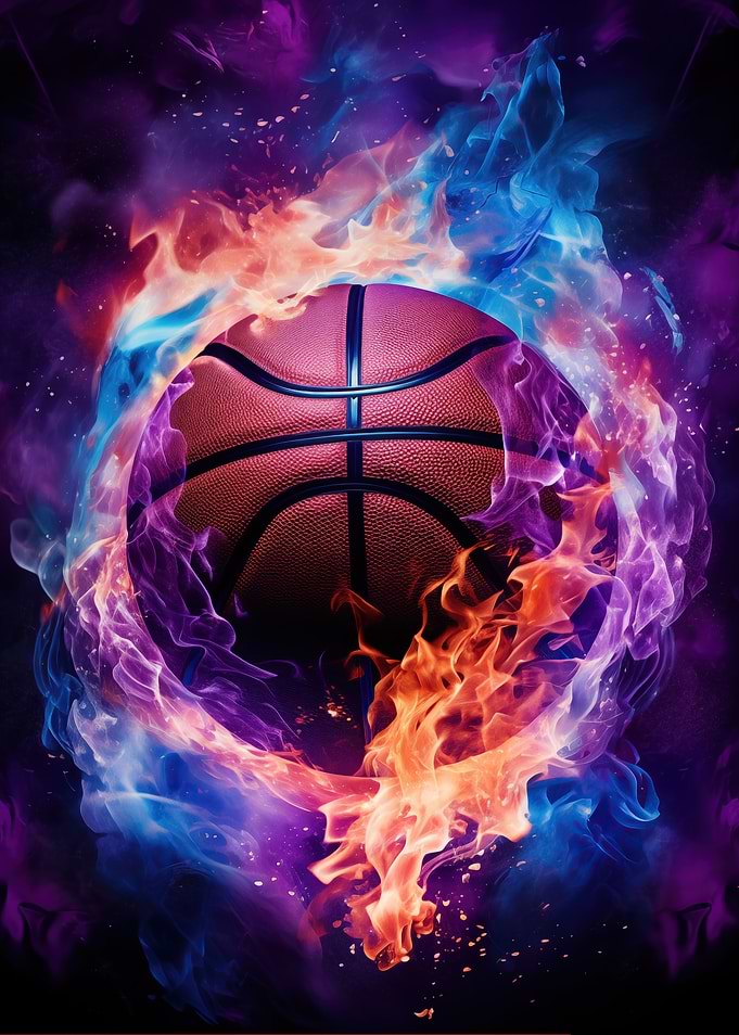 Flame Engulfed Basketball
