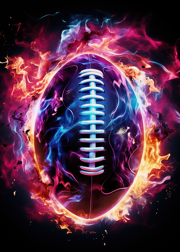 Flame Engulfed Football