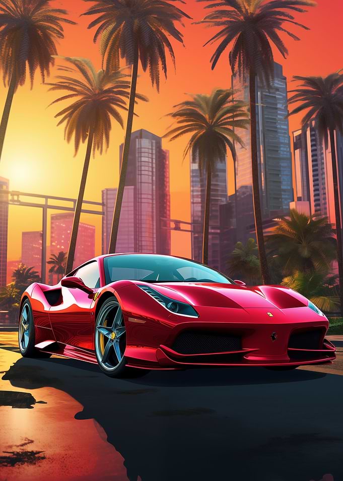 Red Ferrari F40 Super Car