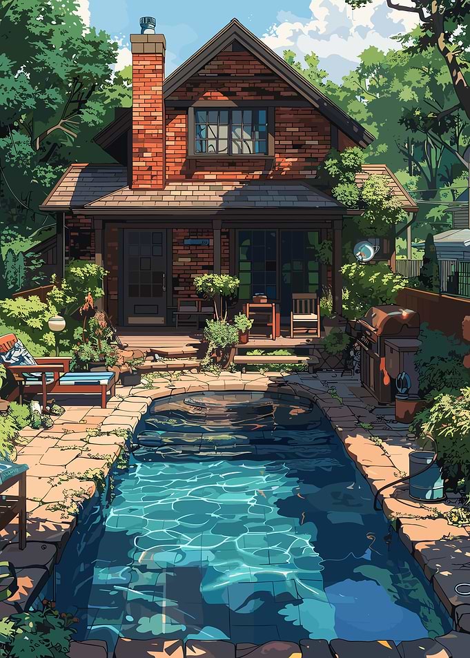 Rustic House with pool