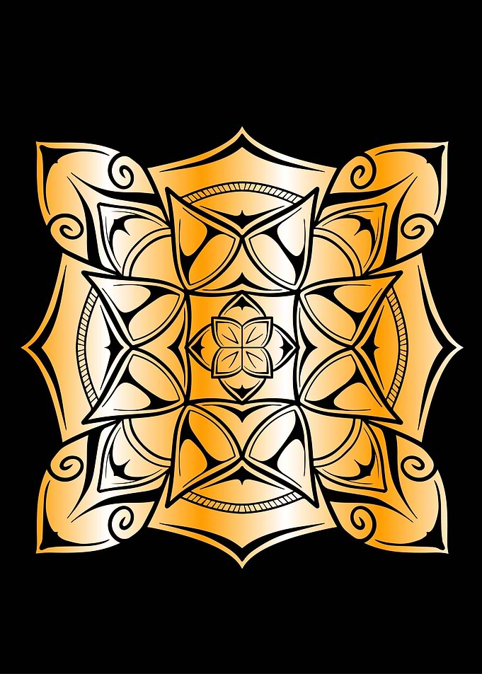 Mandala art in Gold Colour