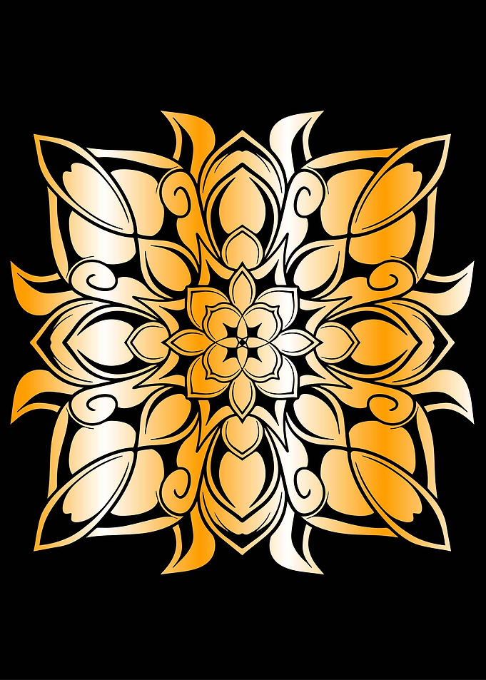Mandala art in Gold Colour