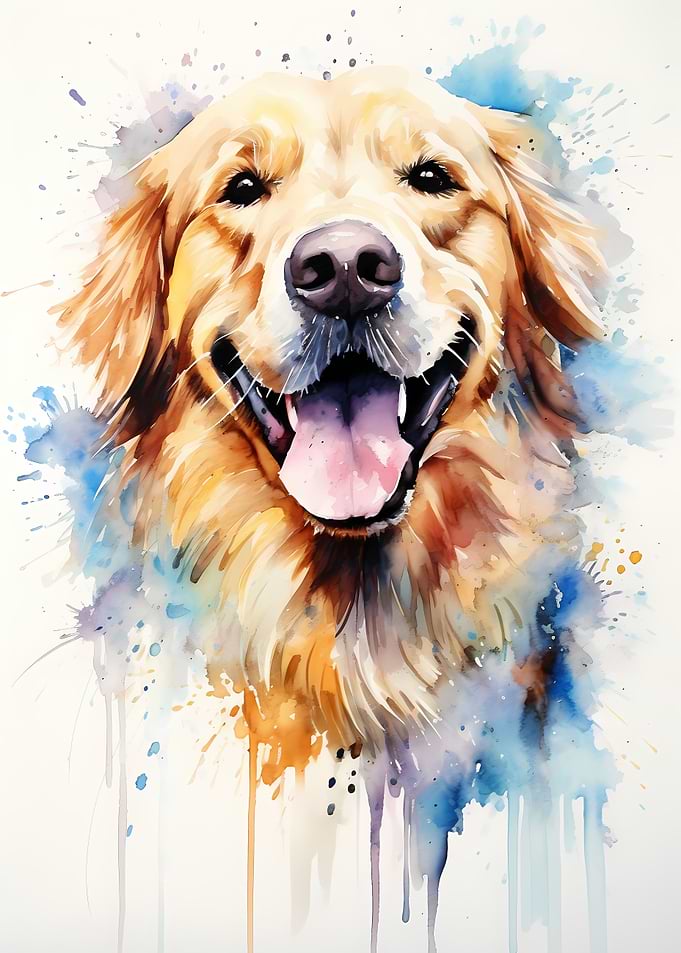 Cute Dog in Watercolor