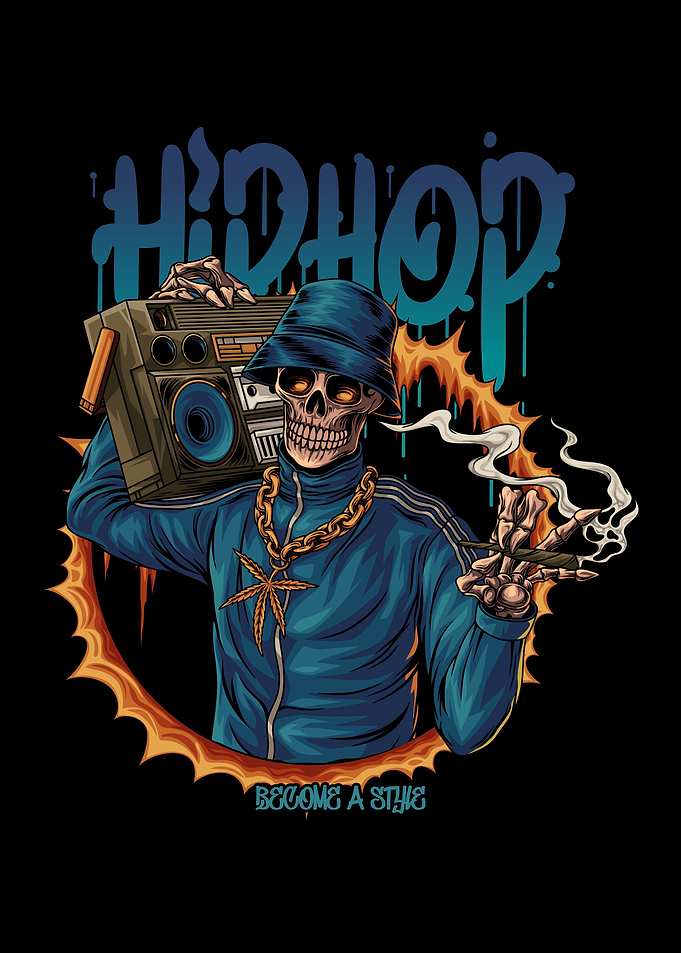 80s Boombox Skull
