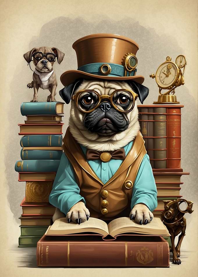 Smart Pug Dog School
