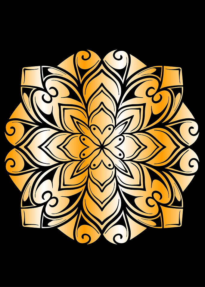 Mandala art in Gold Colour