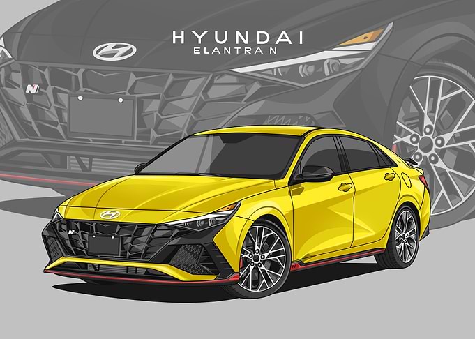 hyundai elantra n yellow