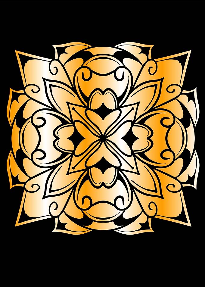Mandala art in Gold Colour