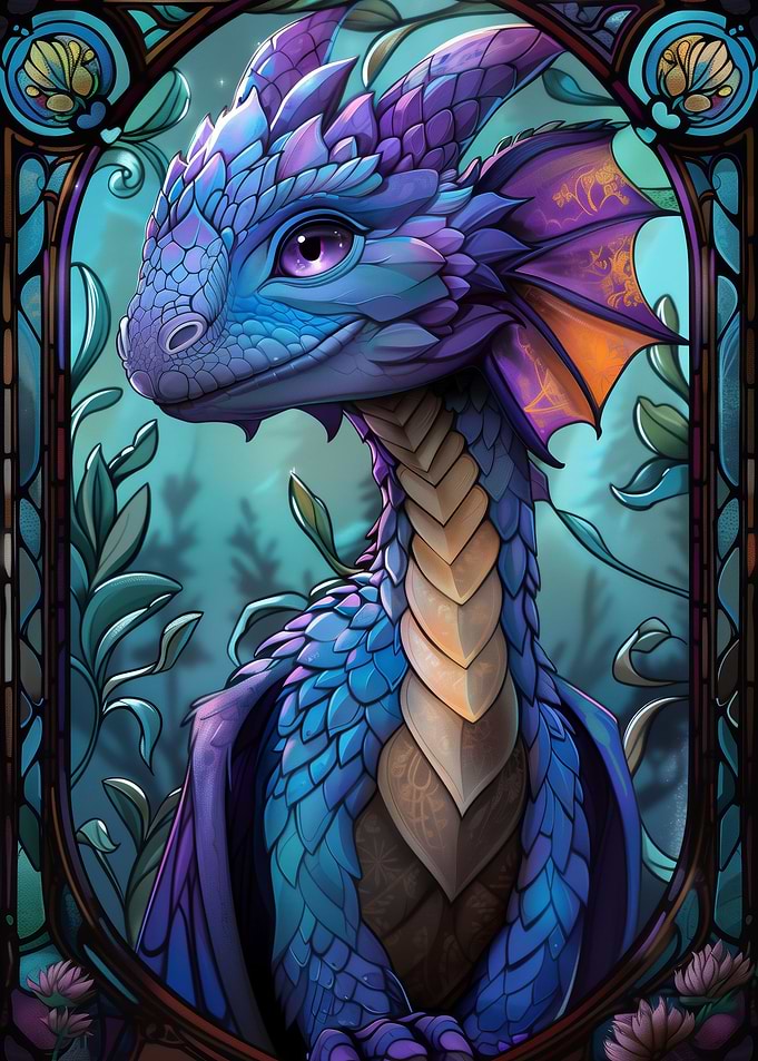 Cute Purple Chibi Dragon