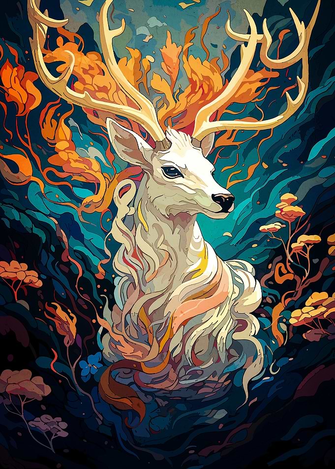 colorful deer animal