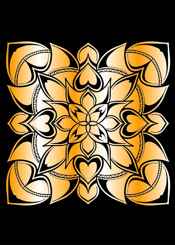 mandala art in gold colour