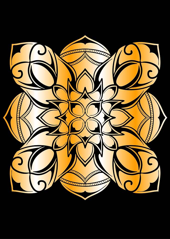 Mandala art in Gold Colour