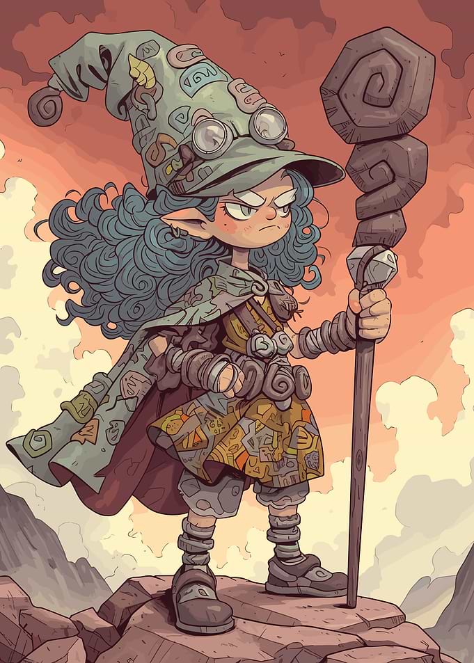 Cartoon Mage Girl