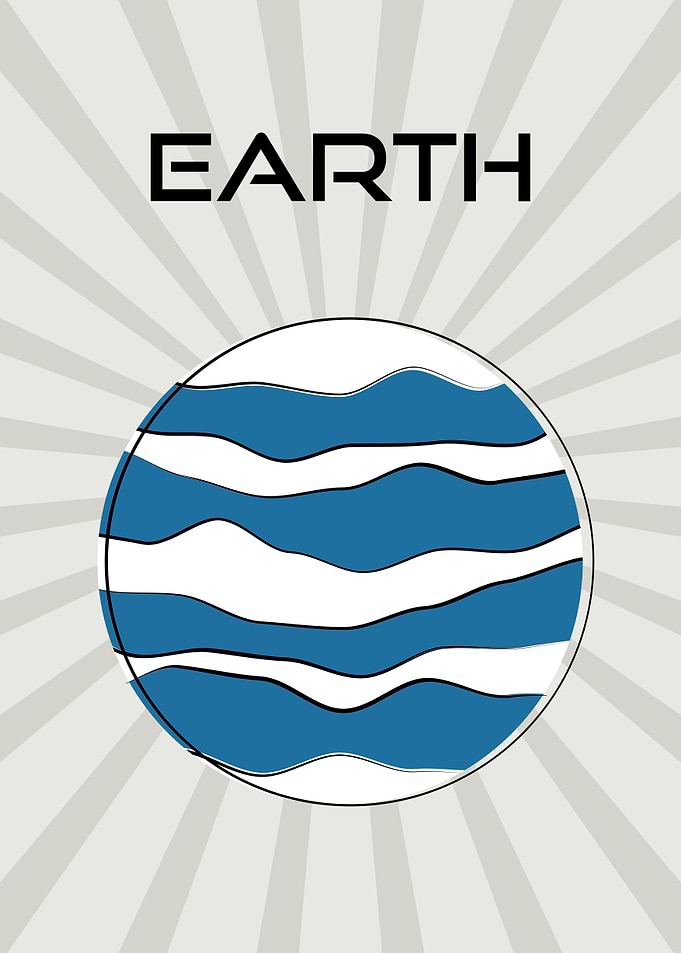 Retro Earth Drawing