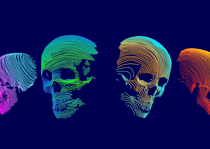 Neon skulls