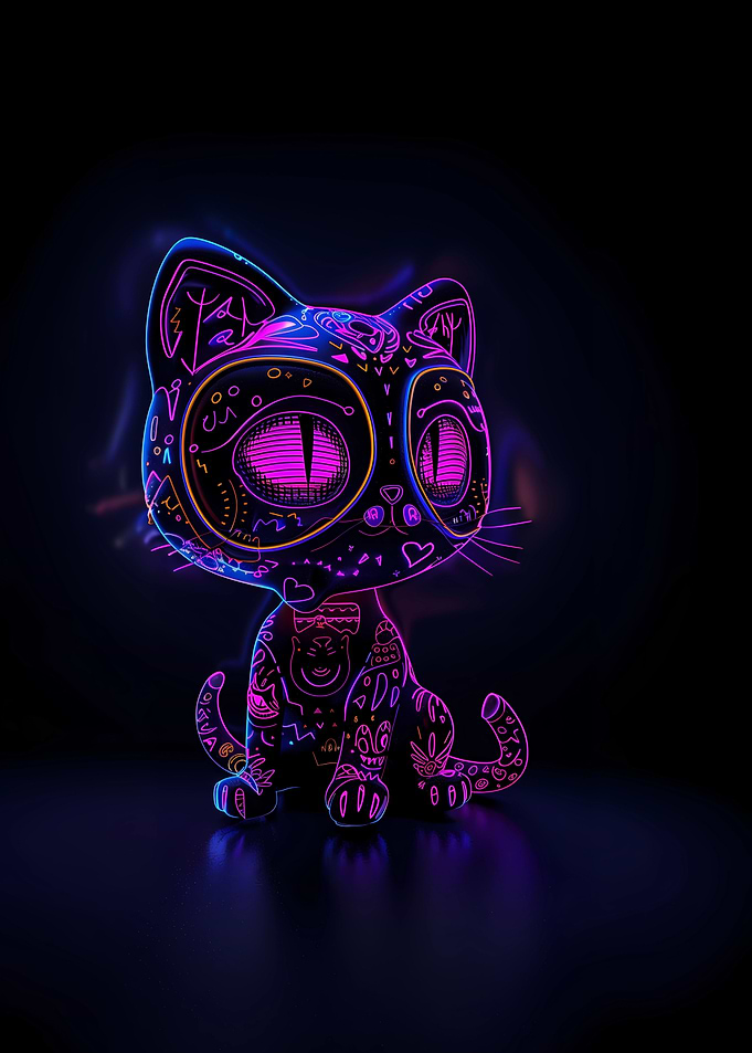 Purple Neon Cat 4