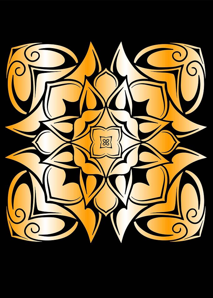 Mandala art in Gold Colour