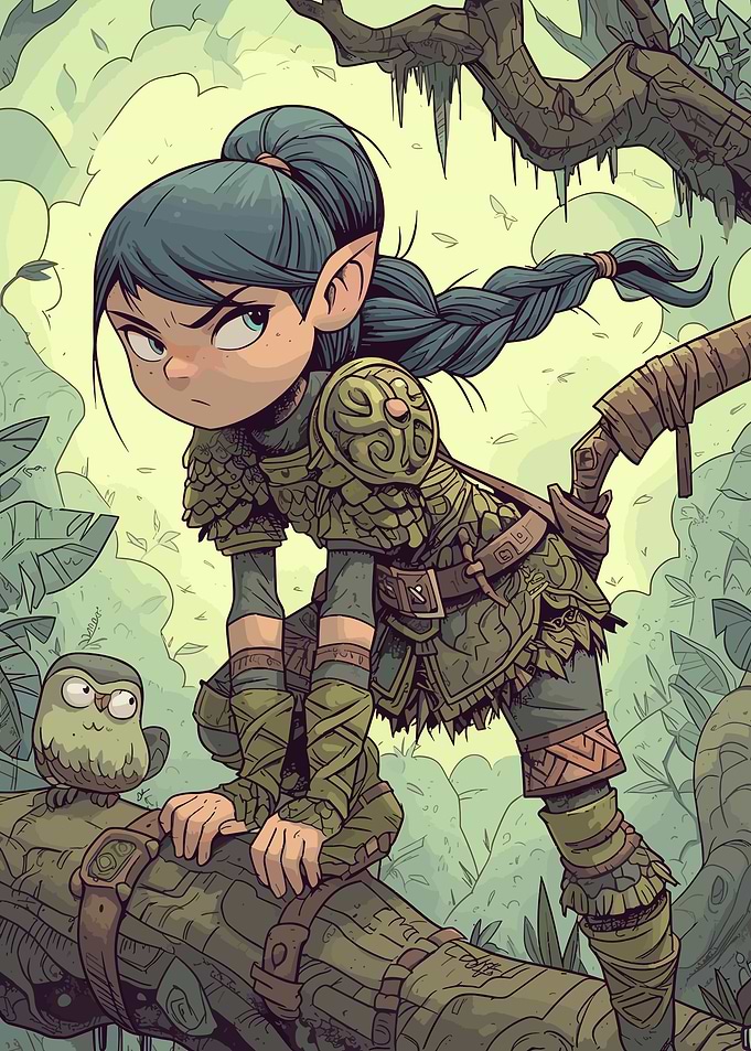 Cartoon Hunter Elf