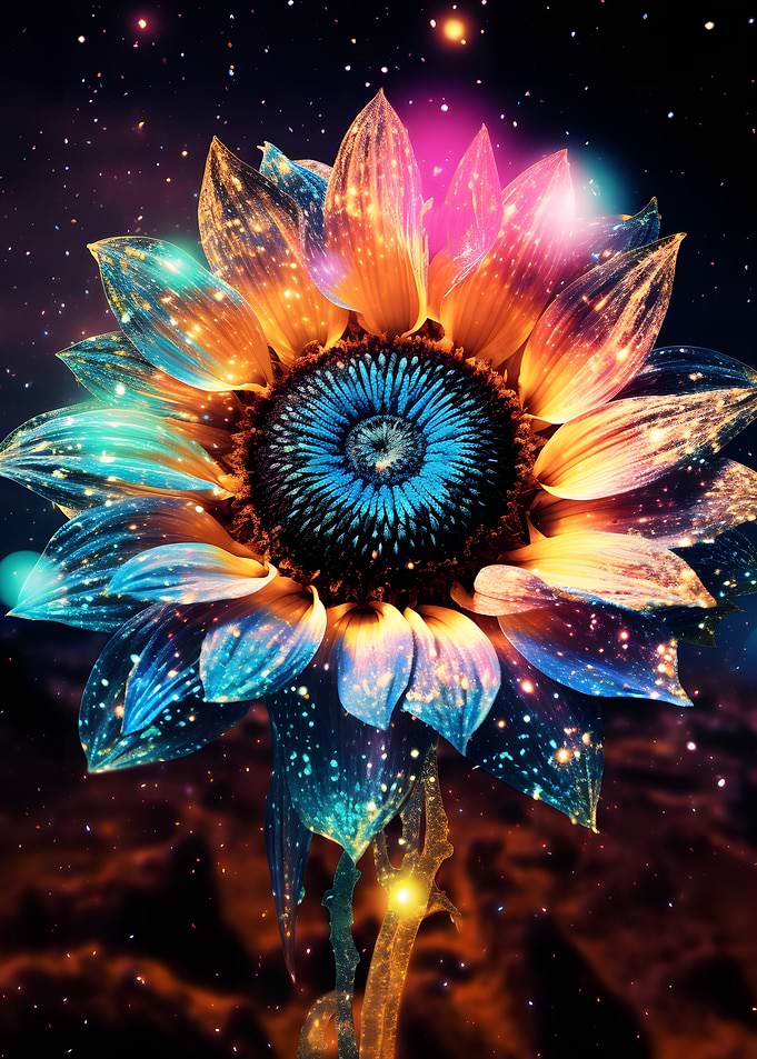 Galaxy SunFlower Cosmic