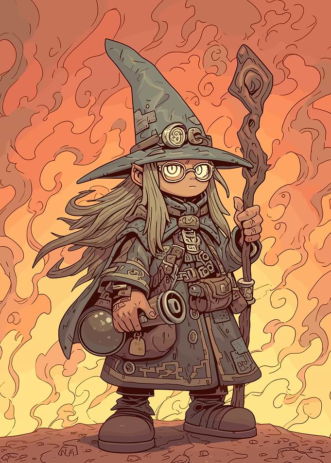 Cartoon Mage Girl