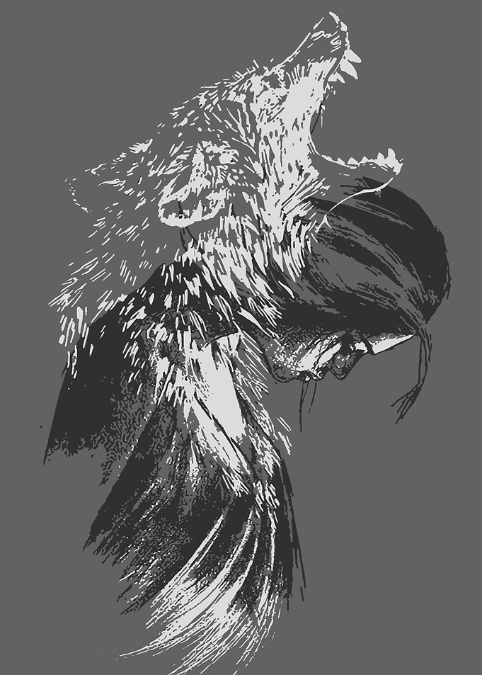 werewolf woman minimalist