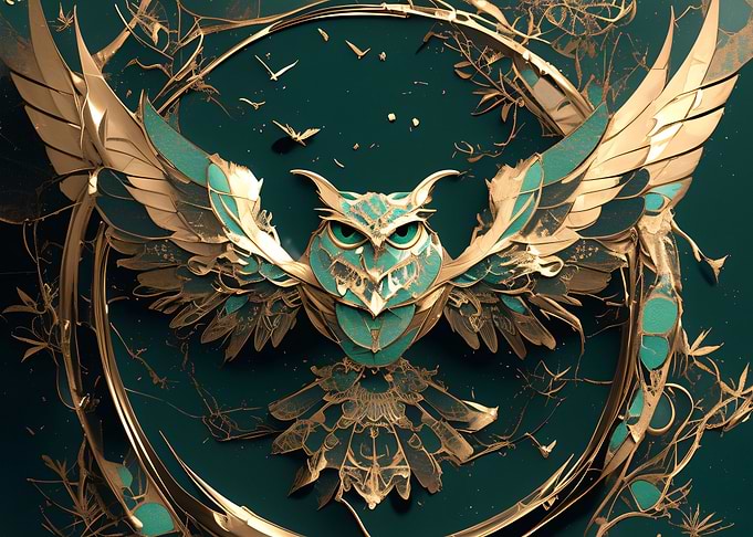 owl kintsugi art