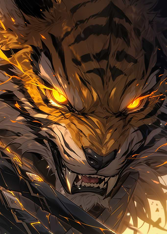 Anime Tiger Glowing Eyes