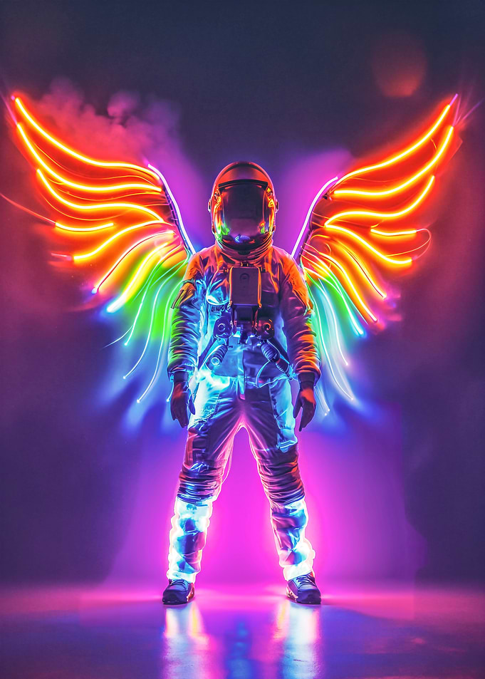 Neon astronaut