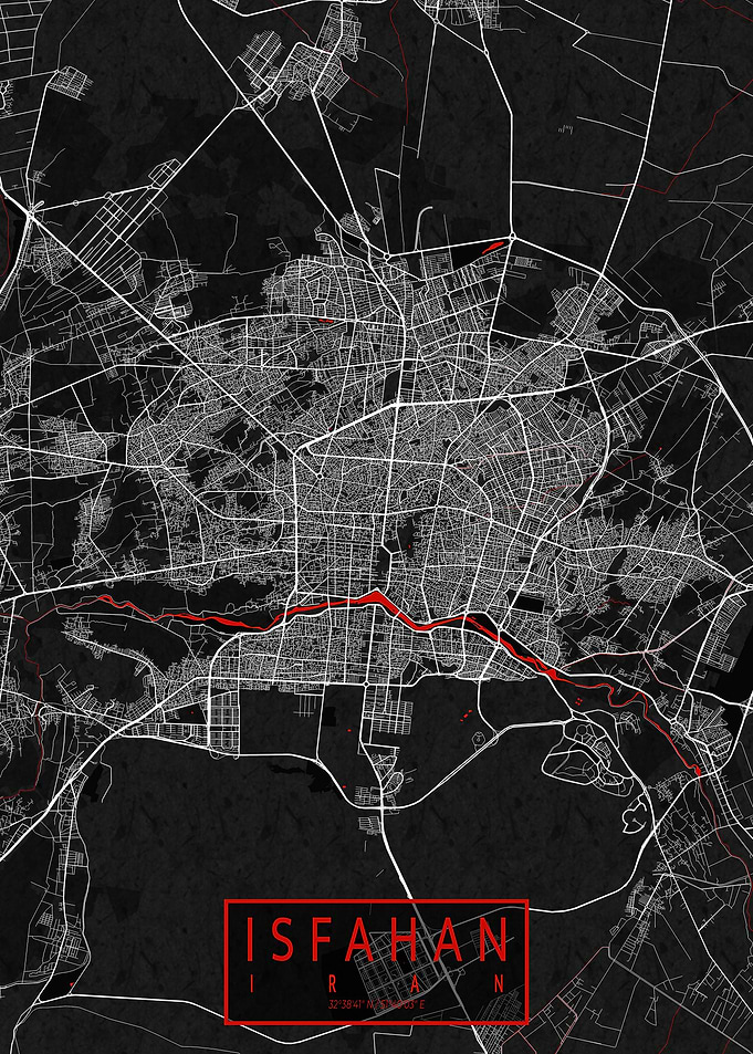 Isfahan City Map Oriental