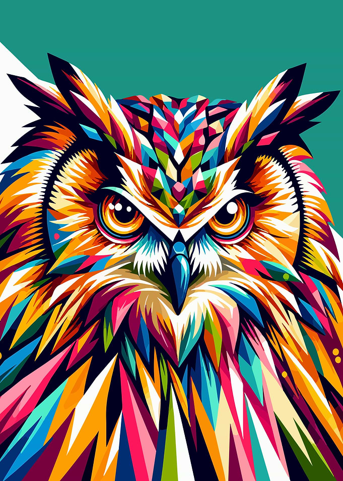 Owl wpap Colorful pop art