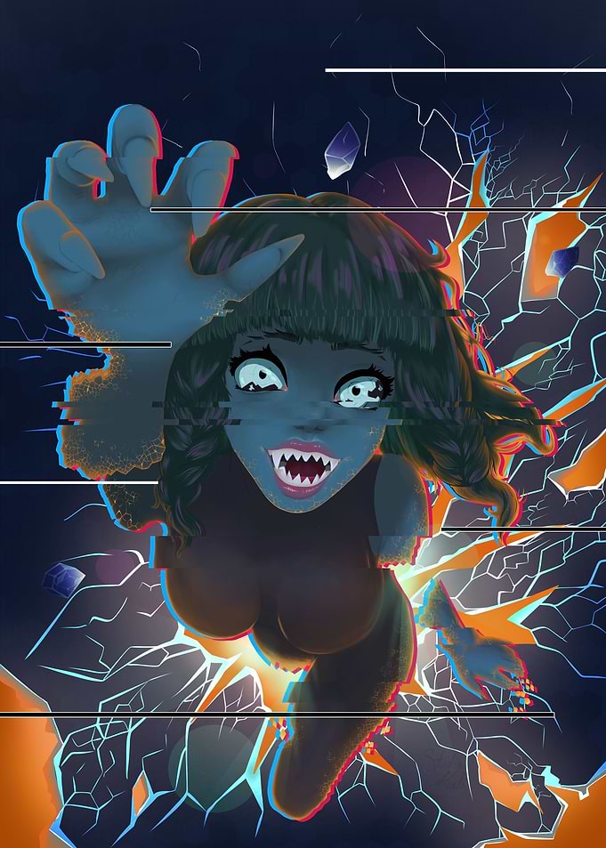 Glitched Glass Girl