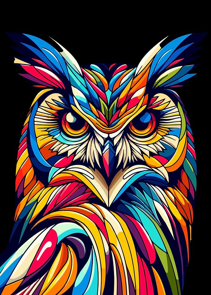 Owl wpap Colorful pop art