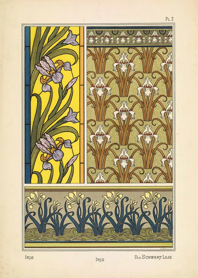 Iris Floral Art Nouveau