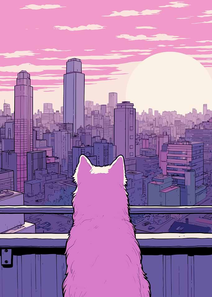 Cat City Pink Retro