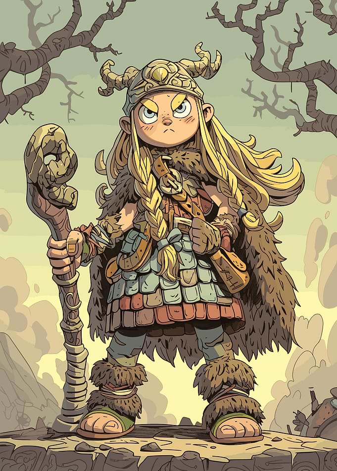 Cartoon Druid Girl