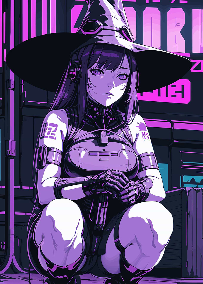 Purple Anime Witch Girl