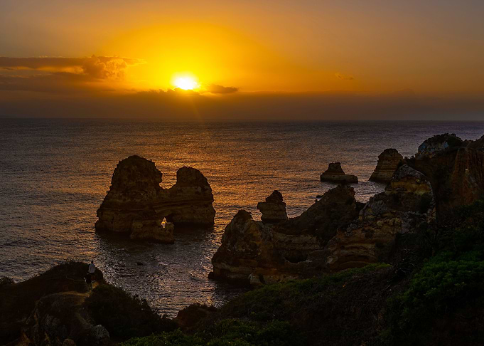 Algarve Coast At Sunset