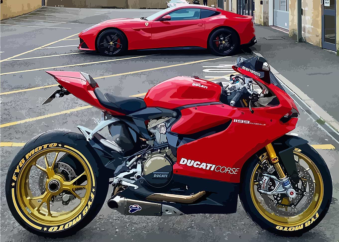 Ducati panigale vs ferrari