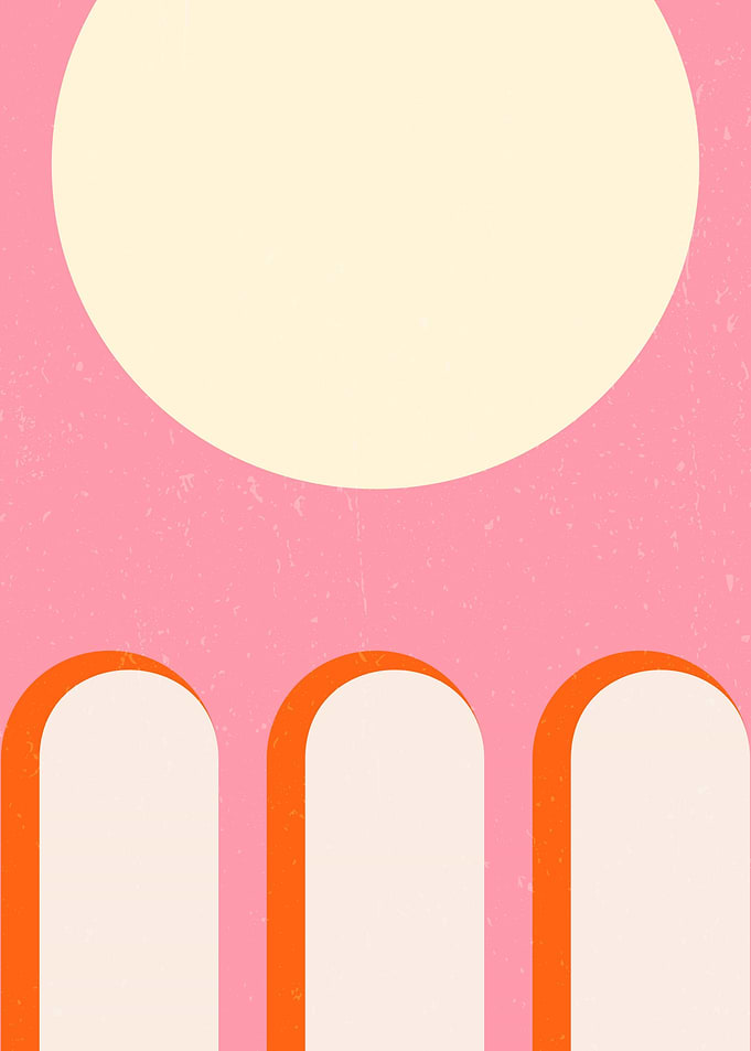 Peach Midcentury Arch
