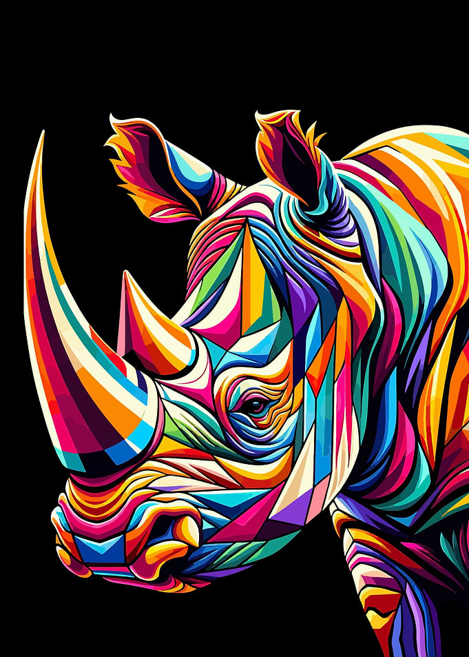 rhino wpap pop art