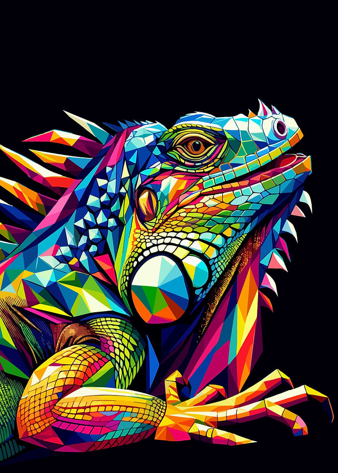 iguana wpap pop art