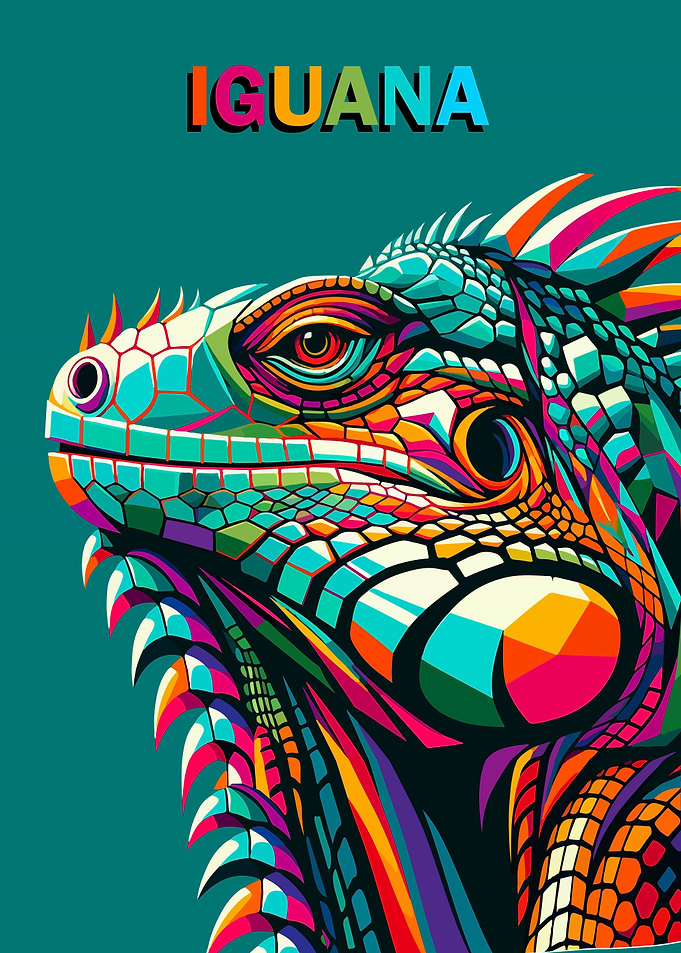 iguana wpap pop art