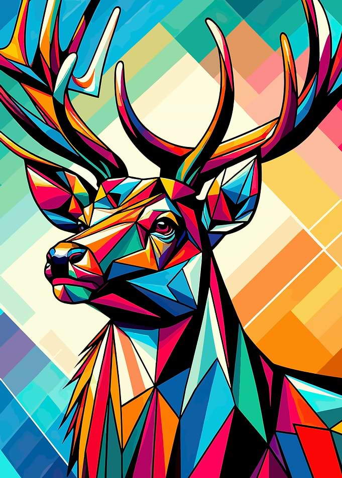 Deer wpap pop art Colorful