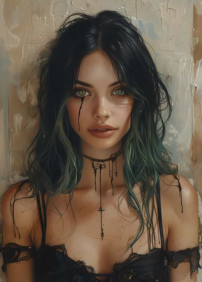 Vintage Young Goth Girl