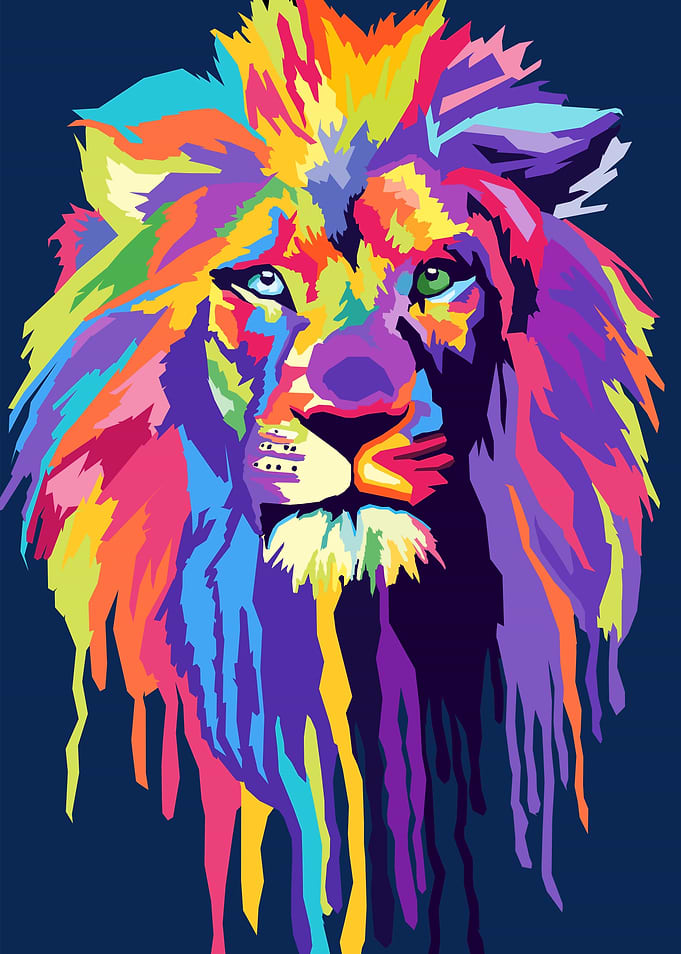 Lion Face Colorful