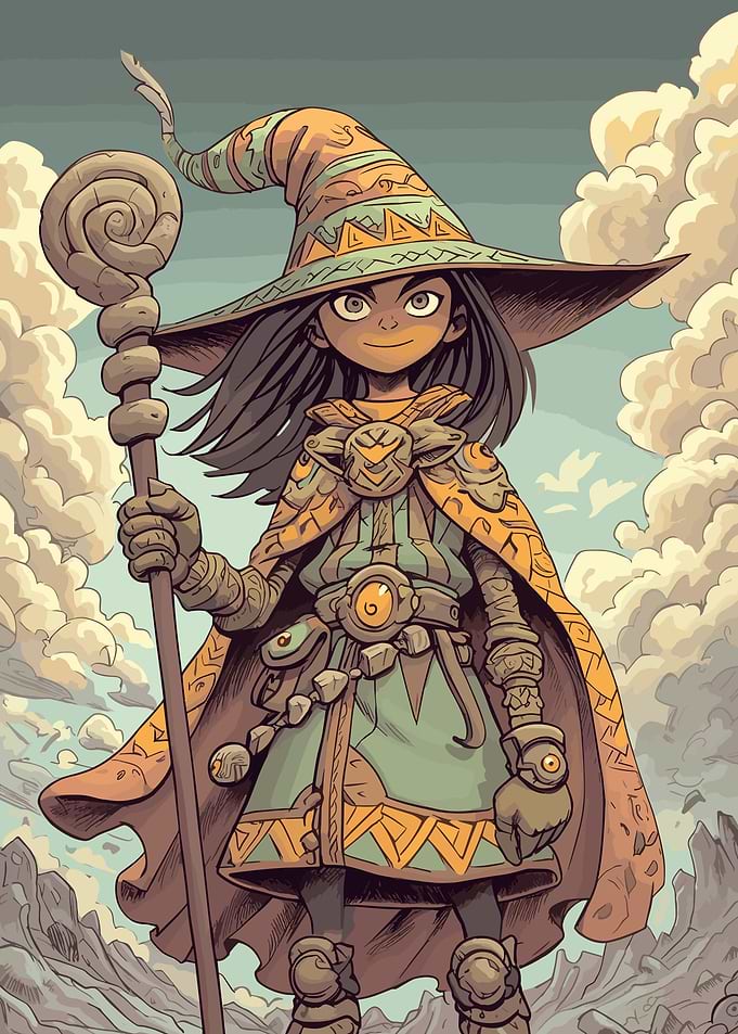 Cartoon Mage Girl