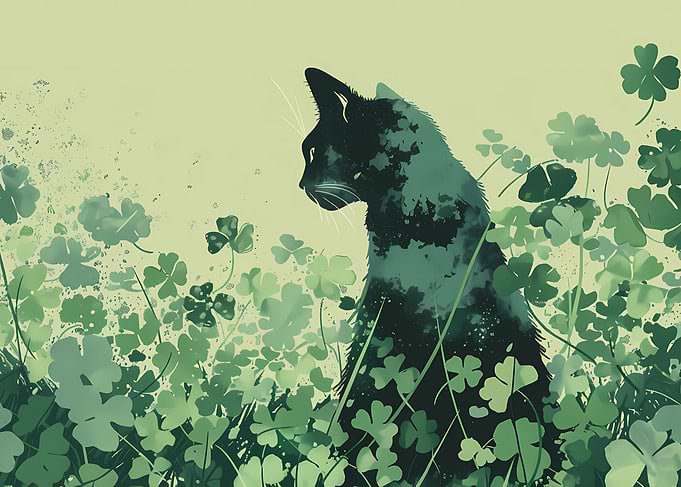 Cat St Patricks Day Clover