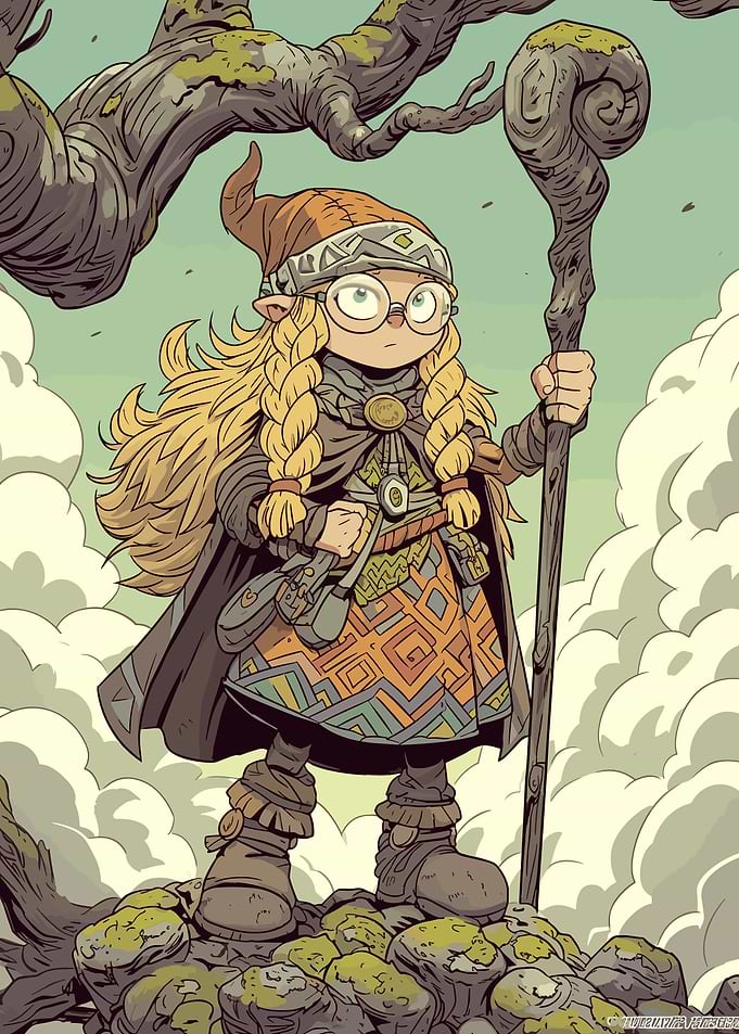 Cartoon Druid Girl