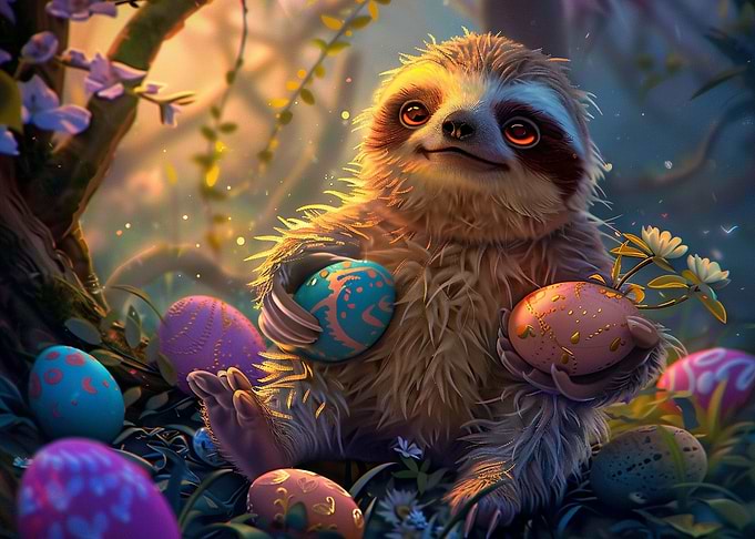 easter sloth 1
